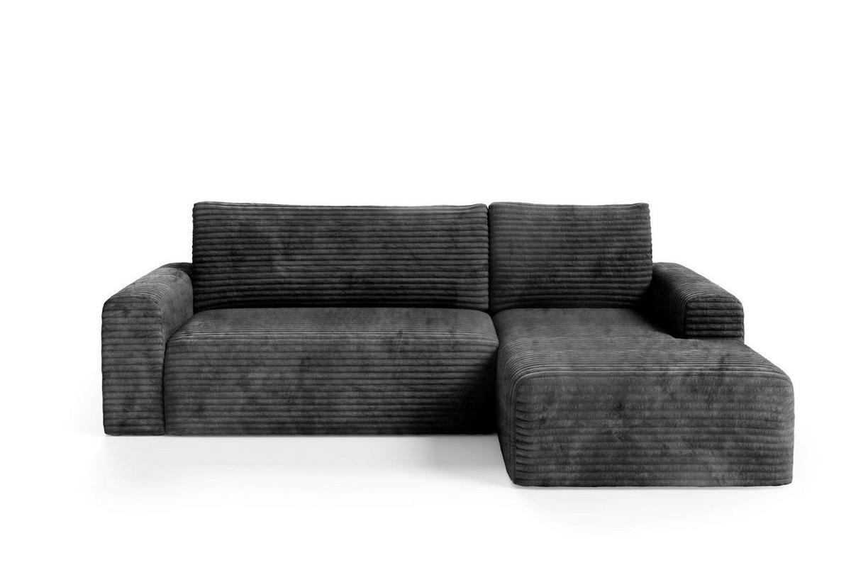 ECKSOFA mit Schlaffunktion Schwarz - Schwarz, Textil (268/163cm) - Furnisell