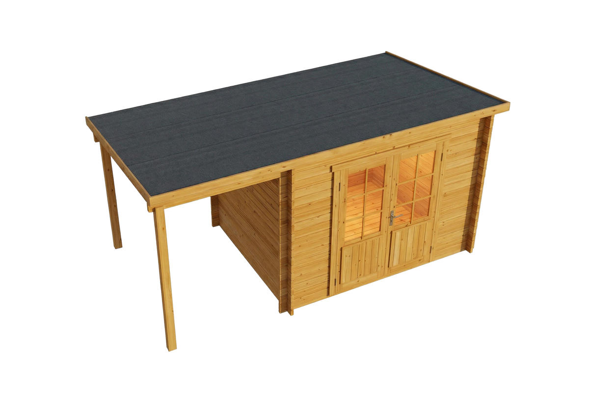 GARTENHAUS Holz Maria mit Schleppdach - Pinienfarben, Holz (450/230/269cm) - Alpholz