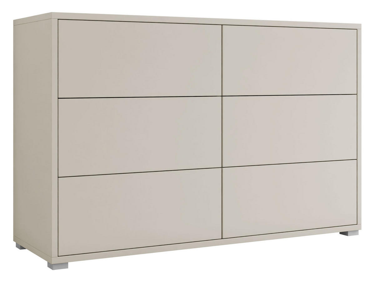 KOMMODE Gesita K6SZ - Kaschmir/Silberfarben, Holzwerkstoff/Kunststoff (120/73/41cm) - MIRJAN24