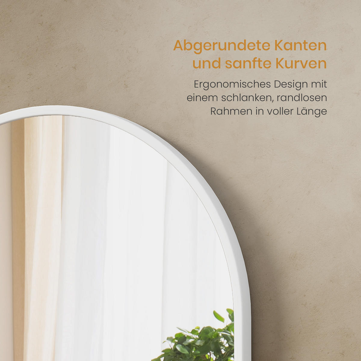 STANDSPIEGEL mit Rahmen Gehärteter Silberspiegel Weiß 140/40 cm - Weiß, Glas/Metall (40/140/140cm) - EMKE