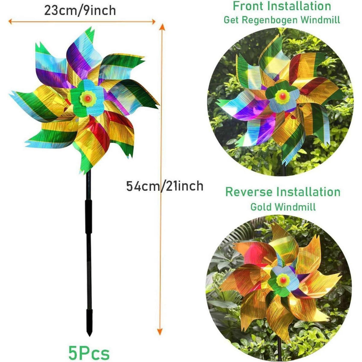 WINDRAD Vogelabwehr 5-teiliges Set 54 cm - Multicolor, Kunststoff (24/24/54cm)