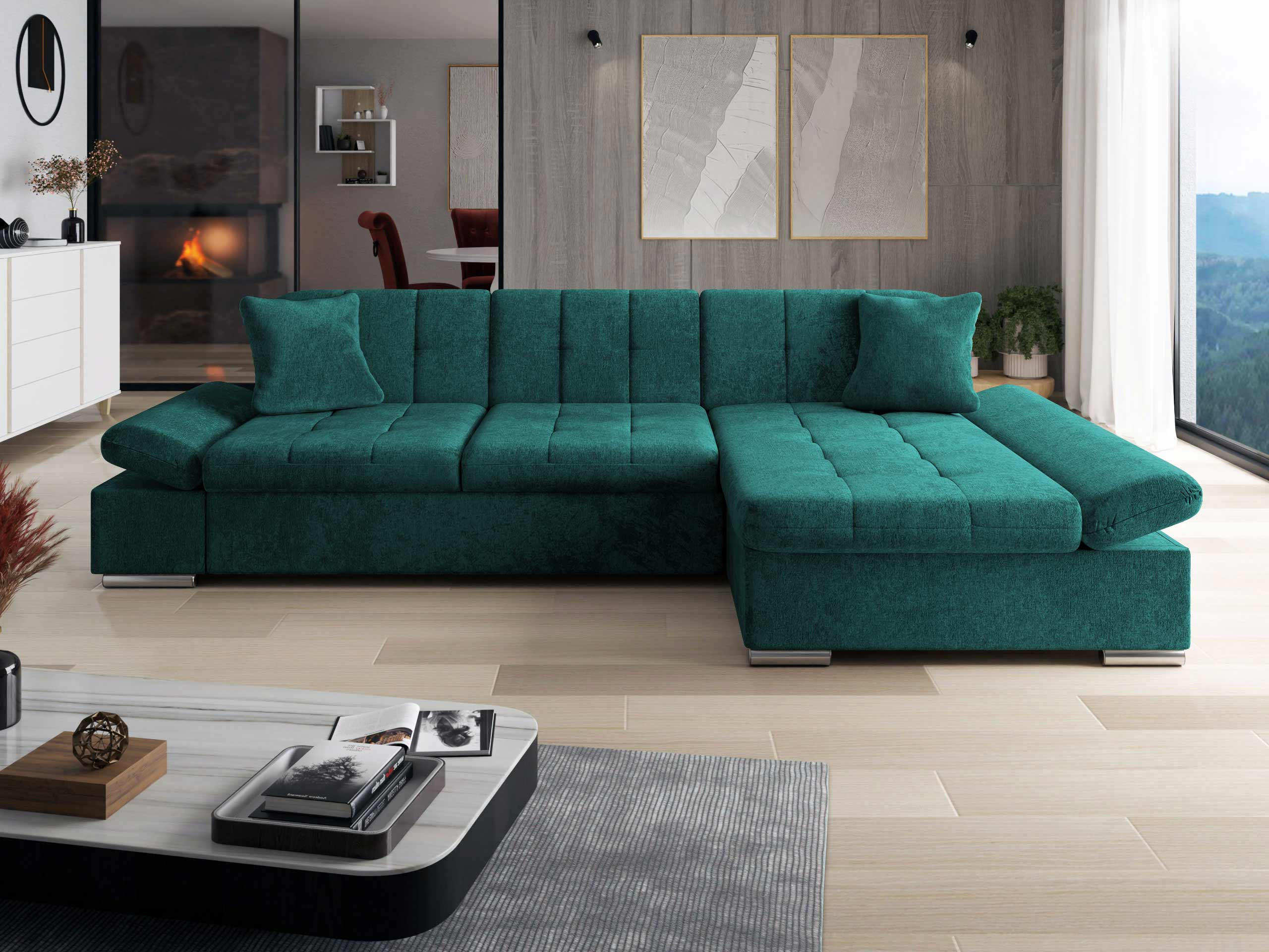 ECKSOFA Malwi, Seite: Rechts - Bronzefarben, Holz/Textil (278/161cm) - MIRJAN24