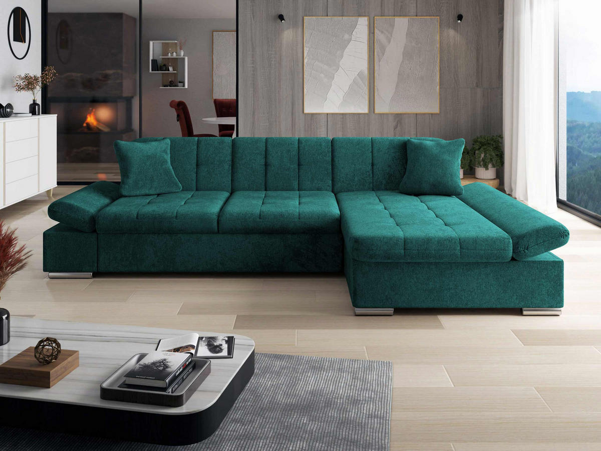 ECKSOFA Malwi, Seite: Rechts - Bronzefarben, Holz/Textil (278/161cm) - MIRJAN24