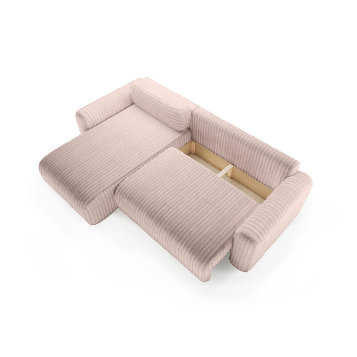 ECKSOFA mit Schlaffunktion Emmen, Rosa - Pink, Textil (286/100cm) - Fedve