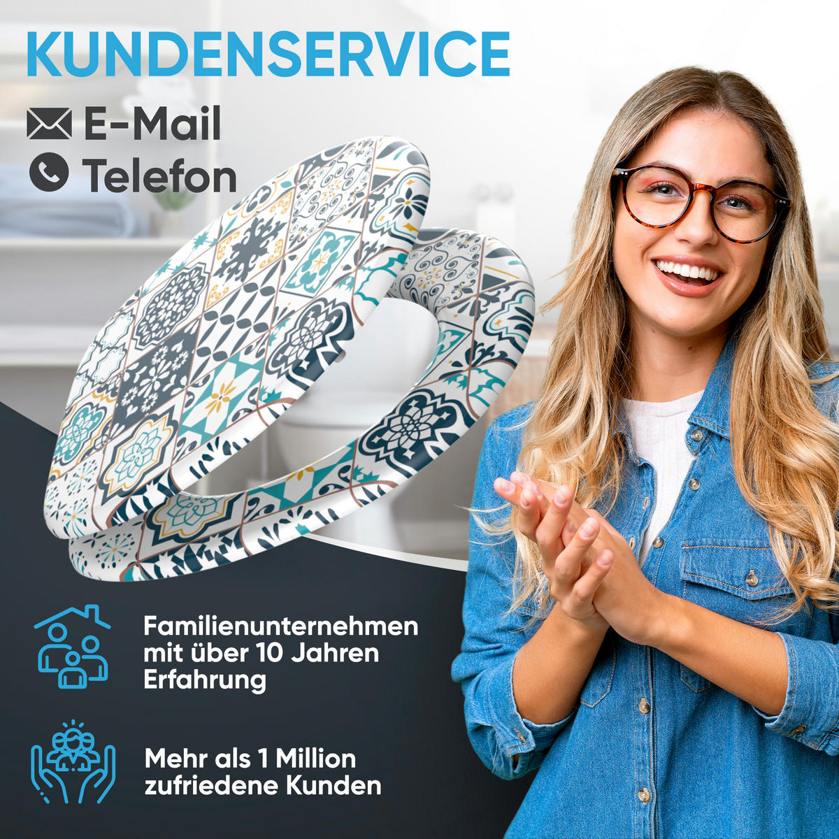 WC Sitz mit Absenkautomatik Palazzo - Blau, Holzwerkstoff (38/6/47cm) - Sanilo