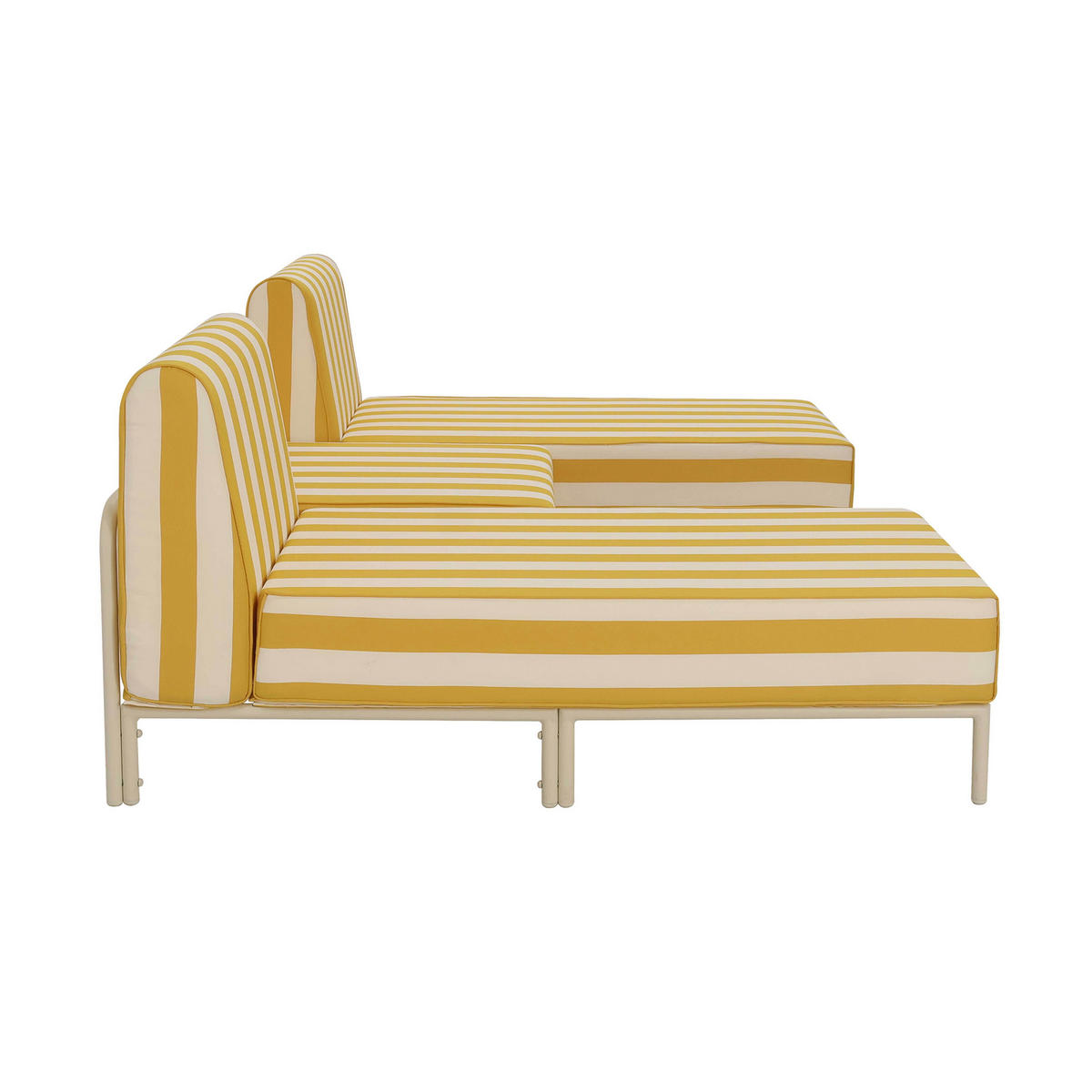 GARTENSOFA mit 3 Sitzplätzen, Gelb - Gelb, Textil (128/78/144cm) - Oviala
