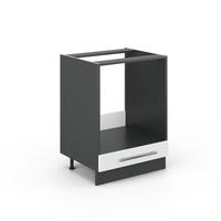 HERDUMBAUSCHRANK Fame-Line Weiß Hochglanz 60 cm ohne AP - Weiß Hochglanz/Anthrazit, Holzwerkstoff (60/82/51.6cm) - Vicco