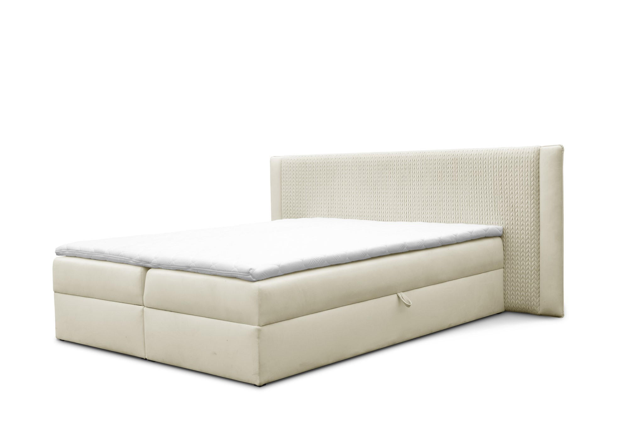 BOXBETT Cedric In Magic Velvet - Creme, Holzwerkstoff/Textil (120/200cm) - Fun Möbel