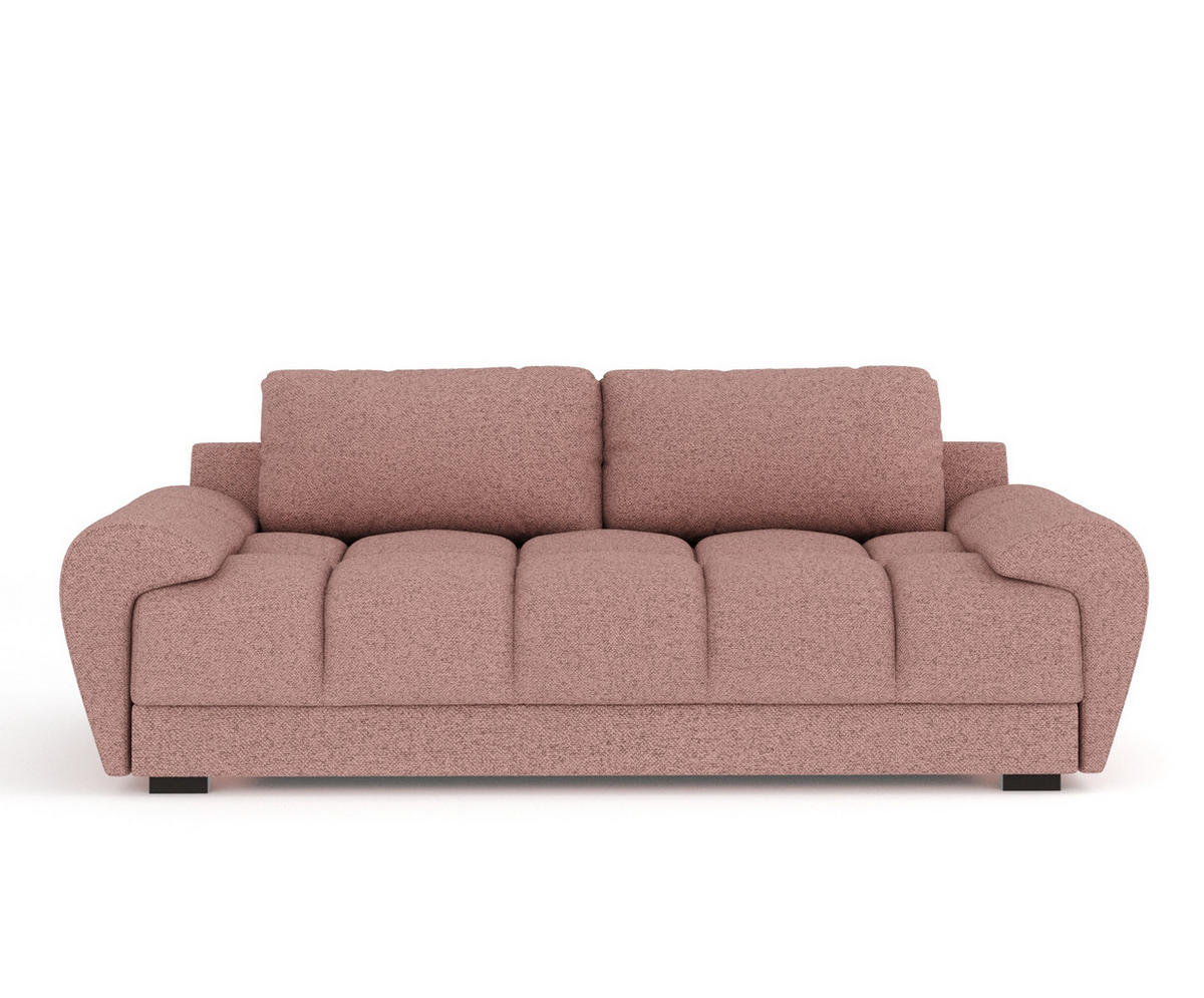 3-SITZER SOFA Peebles Rosa Webstoff - Pink/Schwarz, Holz/Holzwerkstoff (244/90/101cm) - Maison de Reve