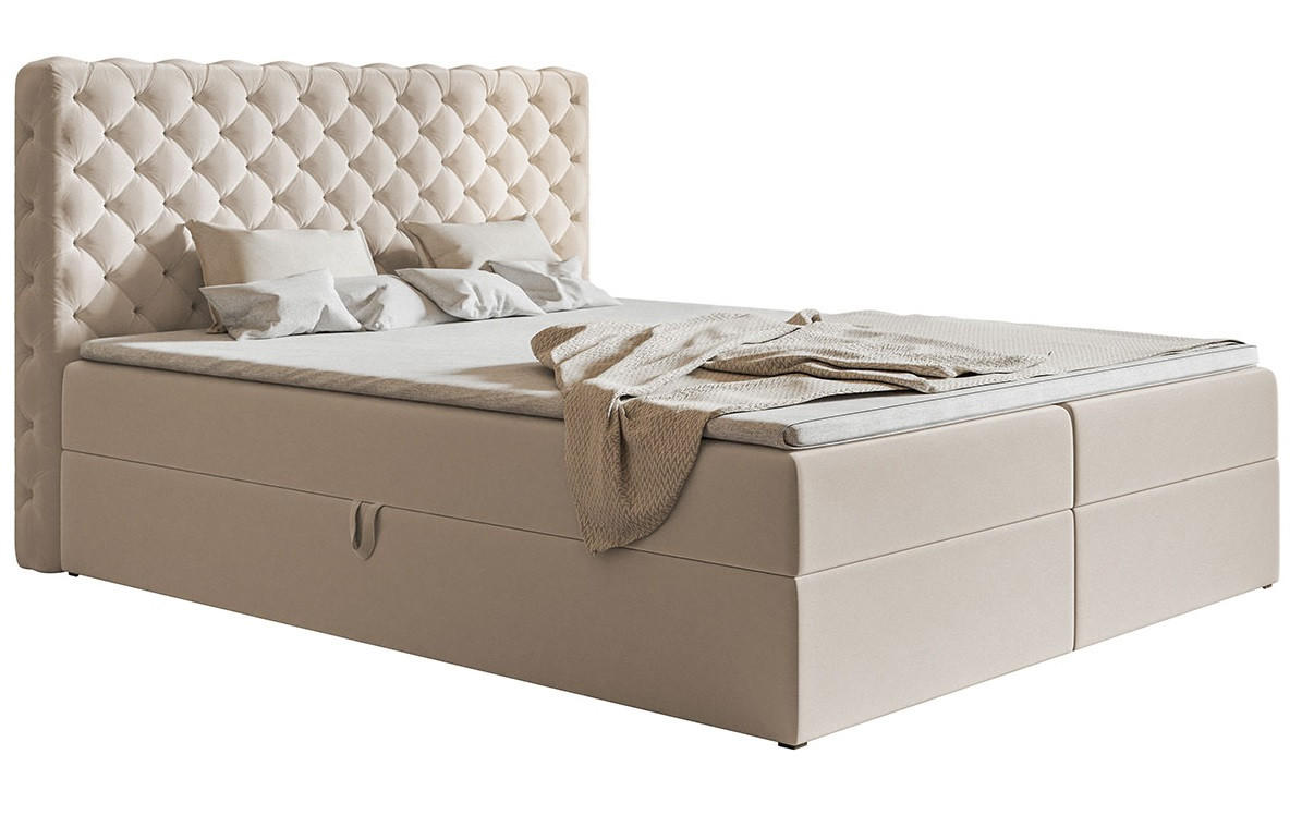 BETT Beige FOX 8 Kontinentalbett 180x200 cm - Beige, Holzwerkstoff (180/200cm) - Sepro Meble