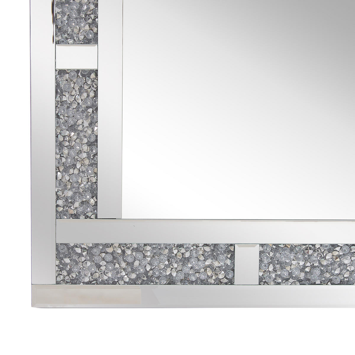 WANDSPIEGEL silber 60/90 cm Glitzer-Effekt Avrille - Silberfarben, Holzwerkstoff (60/90/2cm) - Beliani