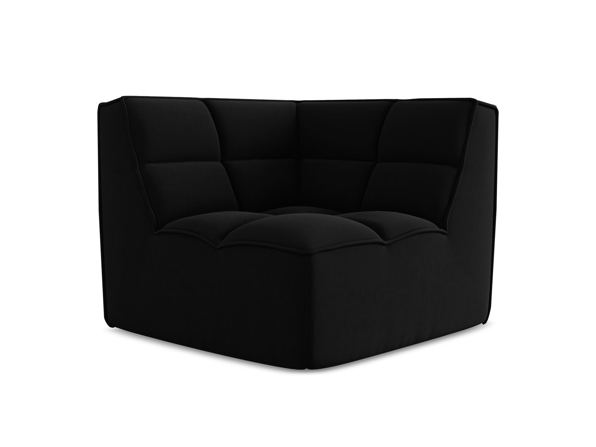 SOFAELEMENT Samt Stoff Schwarz - Schwarz, Kunststoff/Textil (98/75/98cm) - Makamii