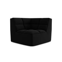 SOFAELEMENT Samt Stoff Schwarz - Schwarz, Kunststoff/Textil (98/75/98cm) - Makamii