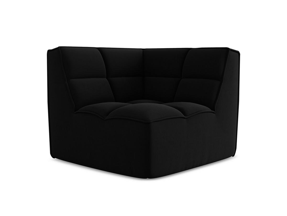 SOFAELEMENT Samt Stoff Schwarz - Schwarz, Kunststoff/Textil (98/75/98cm) - Makamii