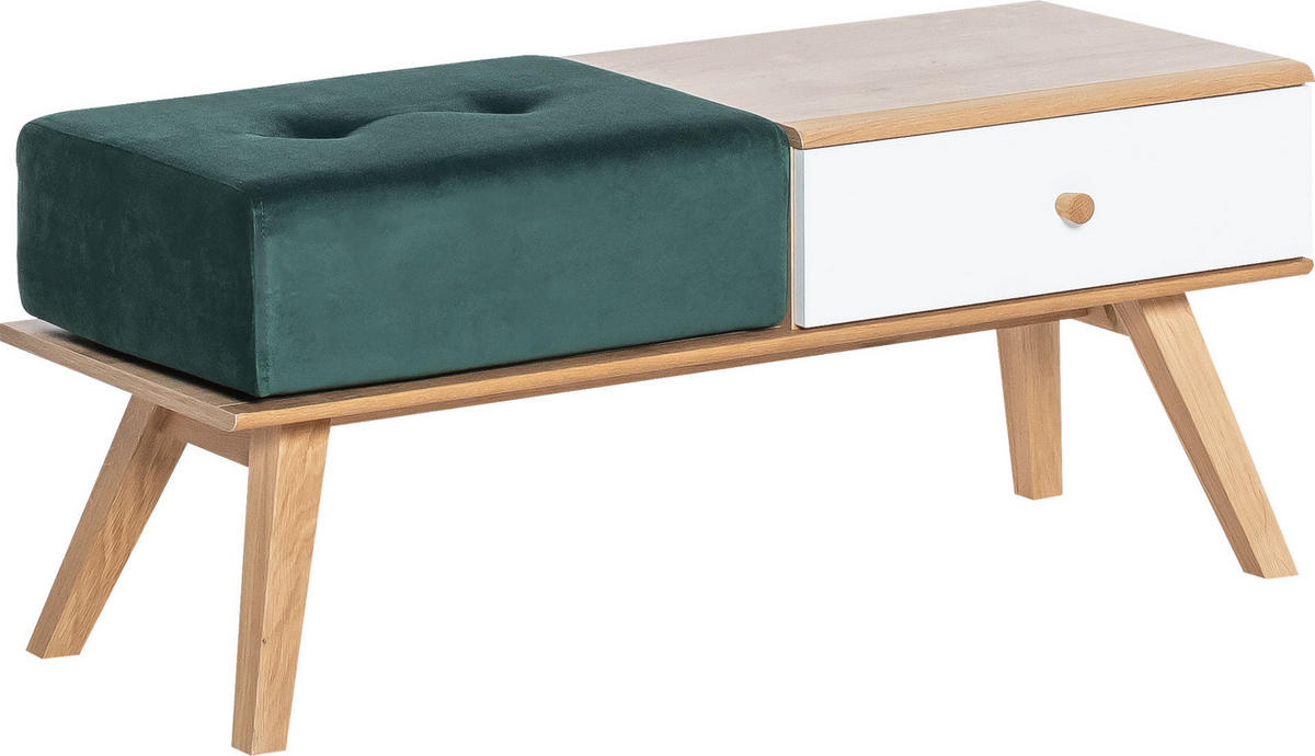 SITZBANK MIT SCHUBLADE NATURE - Weiß, Holzwerkstoff (100/43/40cm) - Vox Möbel