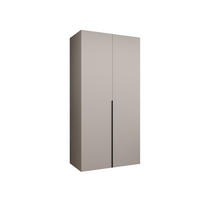DREHTÜRENSCHRANK 202/100/52 2-türig - Kaschmir/Schwarz, Holz (100/202/52cm) - Abiks Möbel