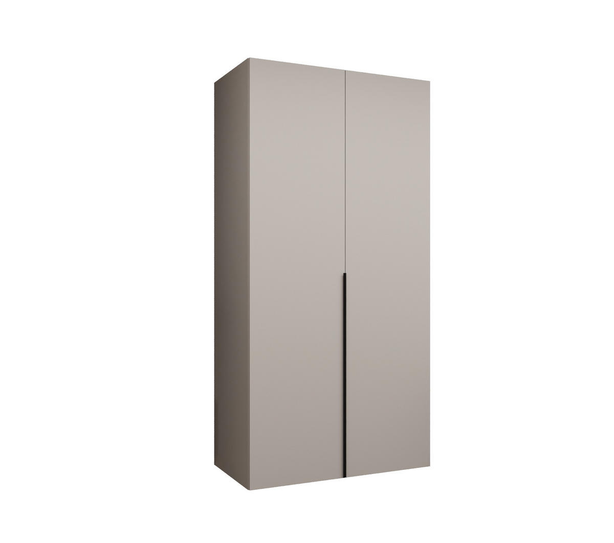 DREHTÜRENSCHRANK 202/100/52 2-türig - Kaschmir/Schwarz, Holz (100/202/52cm) - Abiks Möbel
