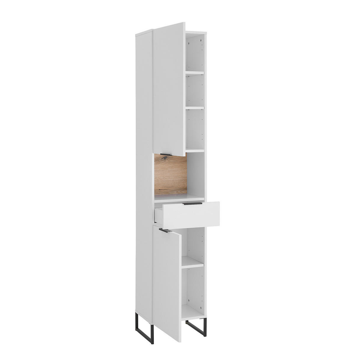 HOCHSCHRANK mit 2 Türen - Weiß, Holzwerkstoff (38/195/32cm) - home24