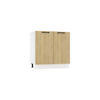 SPÜLENUNTERSCHRANK D80ZL P/L - Dnoria - Praktische Küchenlösung - Eiche Artisan, Holz/Metall (80/82/52.4cm) - ROYAL24_MARKT