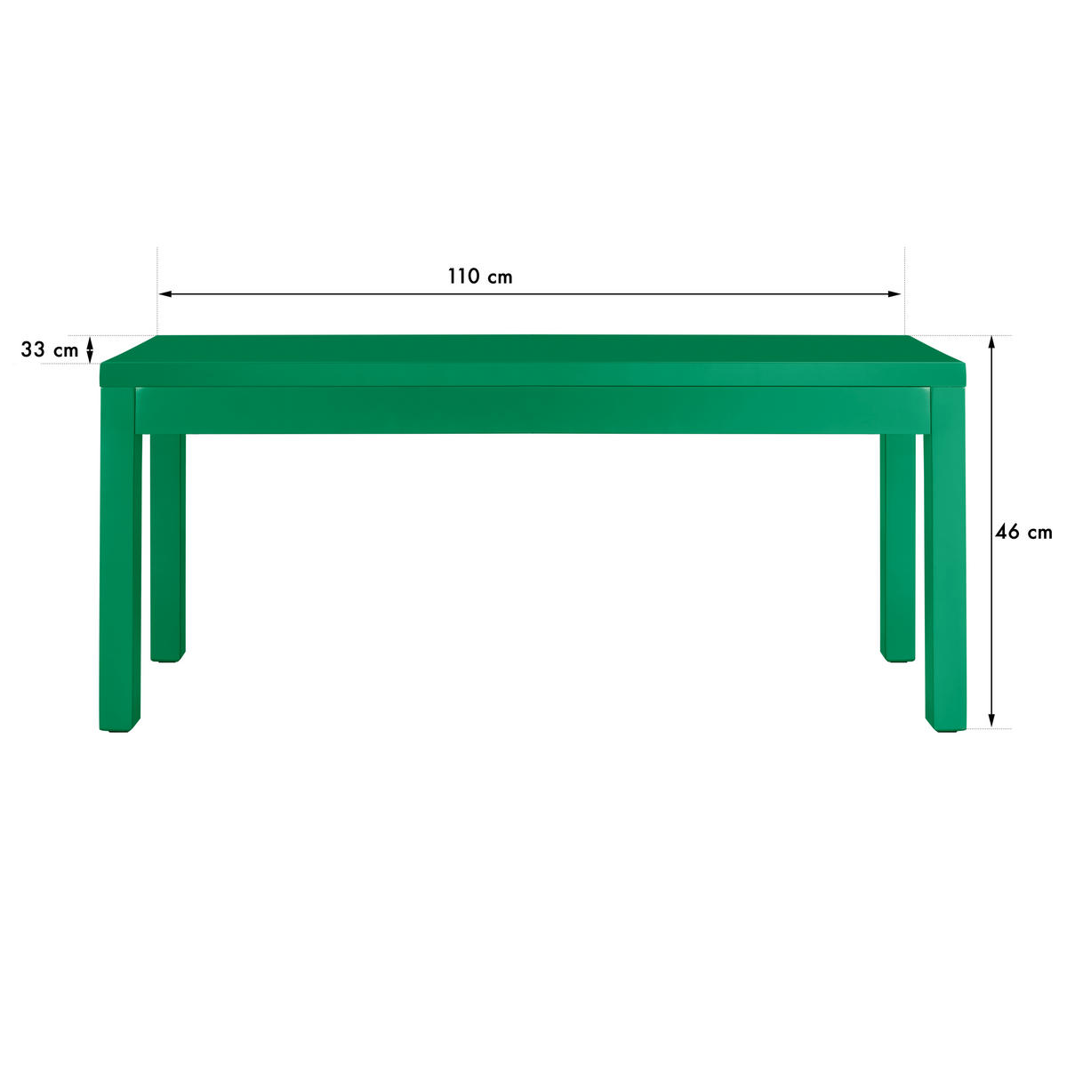 BANK aus massiver Kiefer, grün JULIETTE - Grün, Holz (110/46/33cm) - RNT By Really Nice Things
