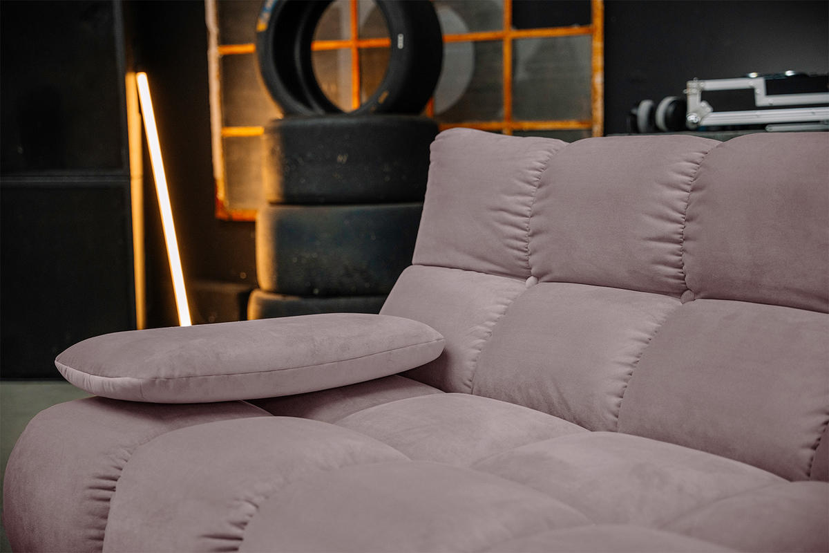 SITZGRUPPE VIVIEN 3ER SET Grau Velvet - Grau, Kunststoff/Textil (359/85/510cm) - KAWOLA