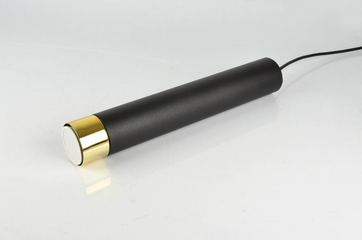 PENDELLEUCHTE Milano Tube - Goldfarben/Schwarz, Glas/Metall (6/32/100cm) - kiki design