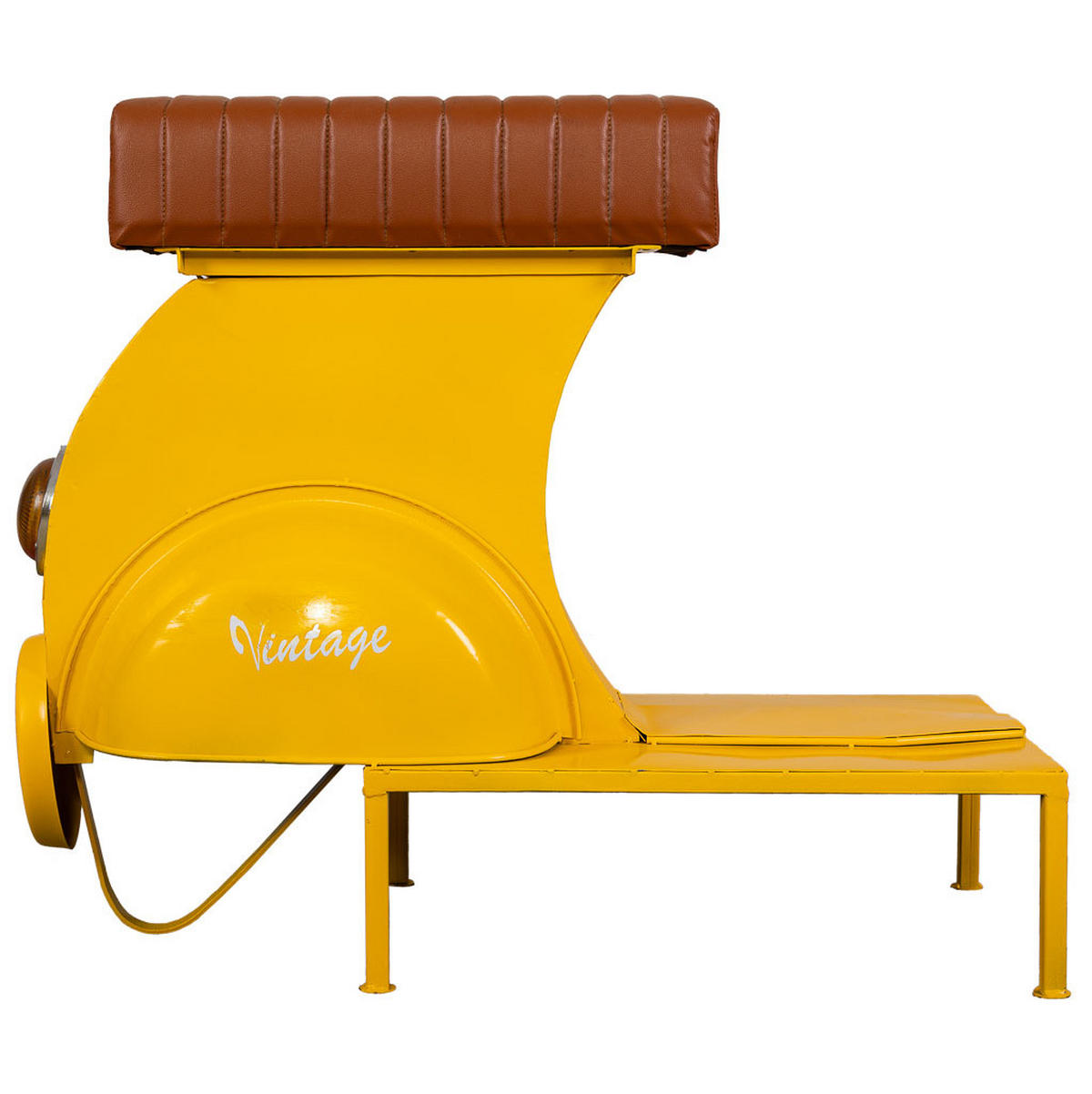 HOCKER aus Metall, gelb, 95x50x75cm - Gelb, Metall (95/75/50cm) - Wanderlust