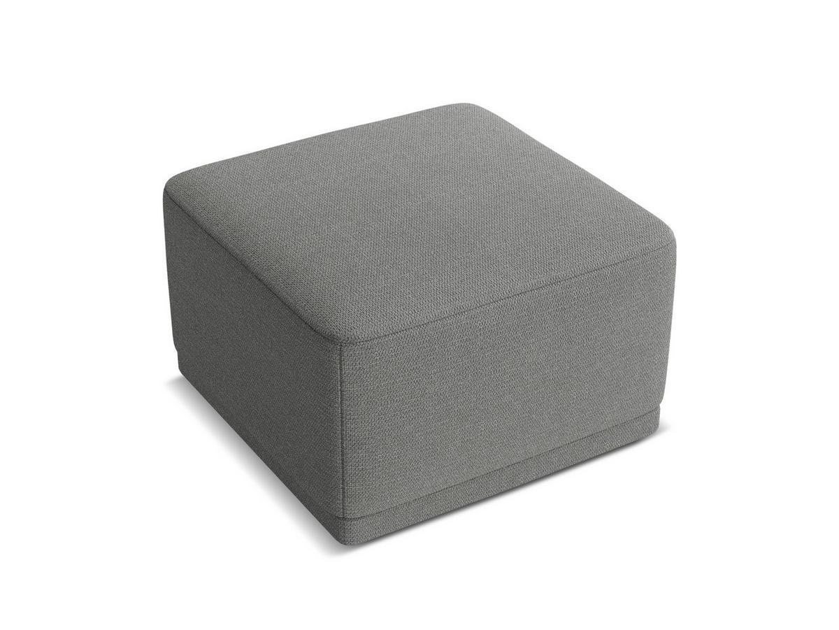 POUF Chenille Stoff Grau - Schieferfarben/Schwarz, Kunststoff/Textil (65/40/65cm) - Makamii