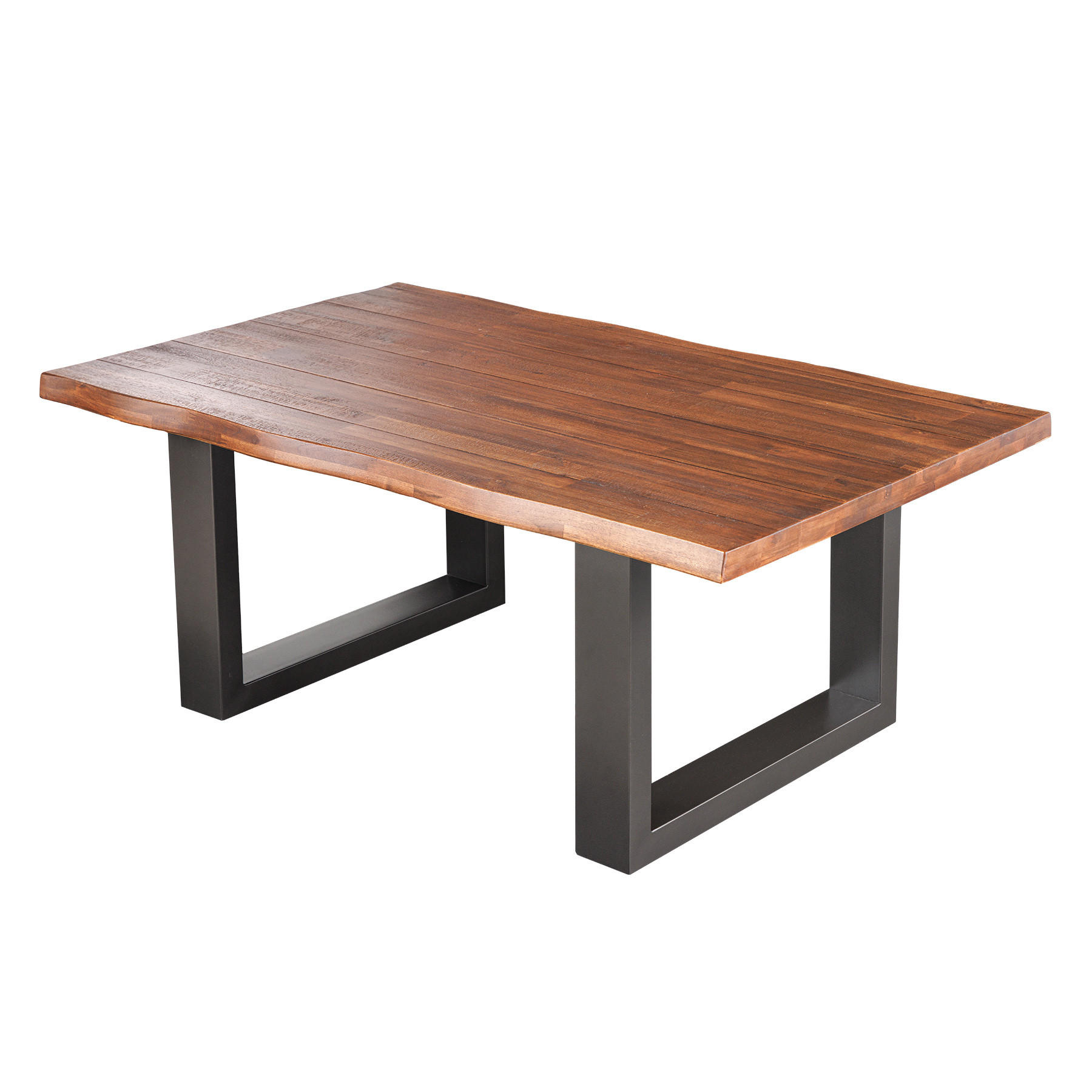 COUCHTISCH GENESIS Akazie kufen Braun 110cm - Schwarz/Braun, Holz/Metall (69/110/46cm) - riess-ambiente