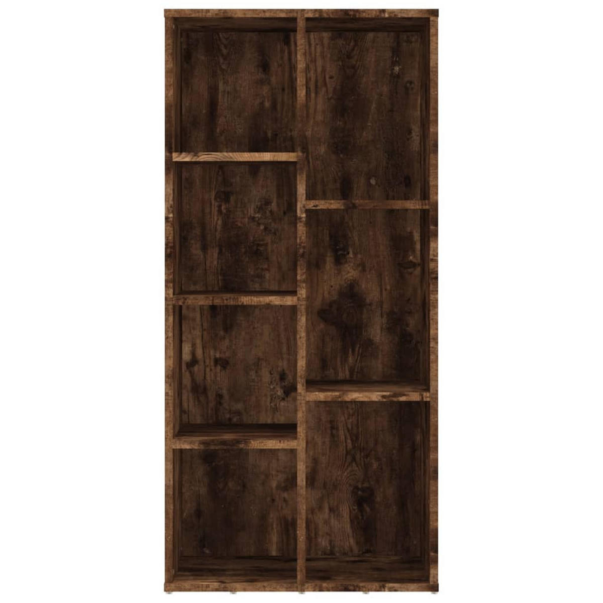 BÜCHERREGAL mit 7 Fächern 50/25/106 cm aus Holzwerkstoff Räuchereiche Dekor - Dunkelbraun, Holz (50/106/25cm) - vidaXL