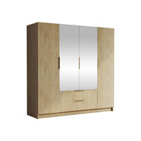 KLEIDERSCHRANK Sofia II - Eichefarben/Goldfarben, Holzwerkstoff/Kunststoff (200/216/60cm) - MIRJAN24