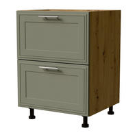 SCHUBLADENUNTERSCHRANK Salo D2/60 Eiche Artisan / Reed Green Matt 60 / 50 / 82cm - Blum Teilauszug - Eiche Artisan/Grün, Holz/Holzwerkstoff (60/82/50cm) - Feldmann-Wohnen
