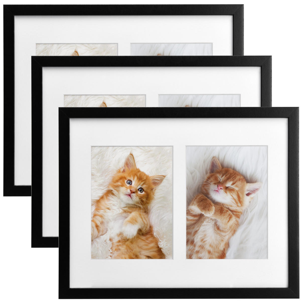 BILDERRAHMEN Galeria 9x13cm Schwarz (3tlg) - Schwarz, Holzwerkstoff (19/2/25cm) - BoMoe