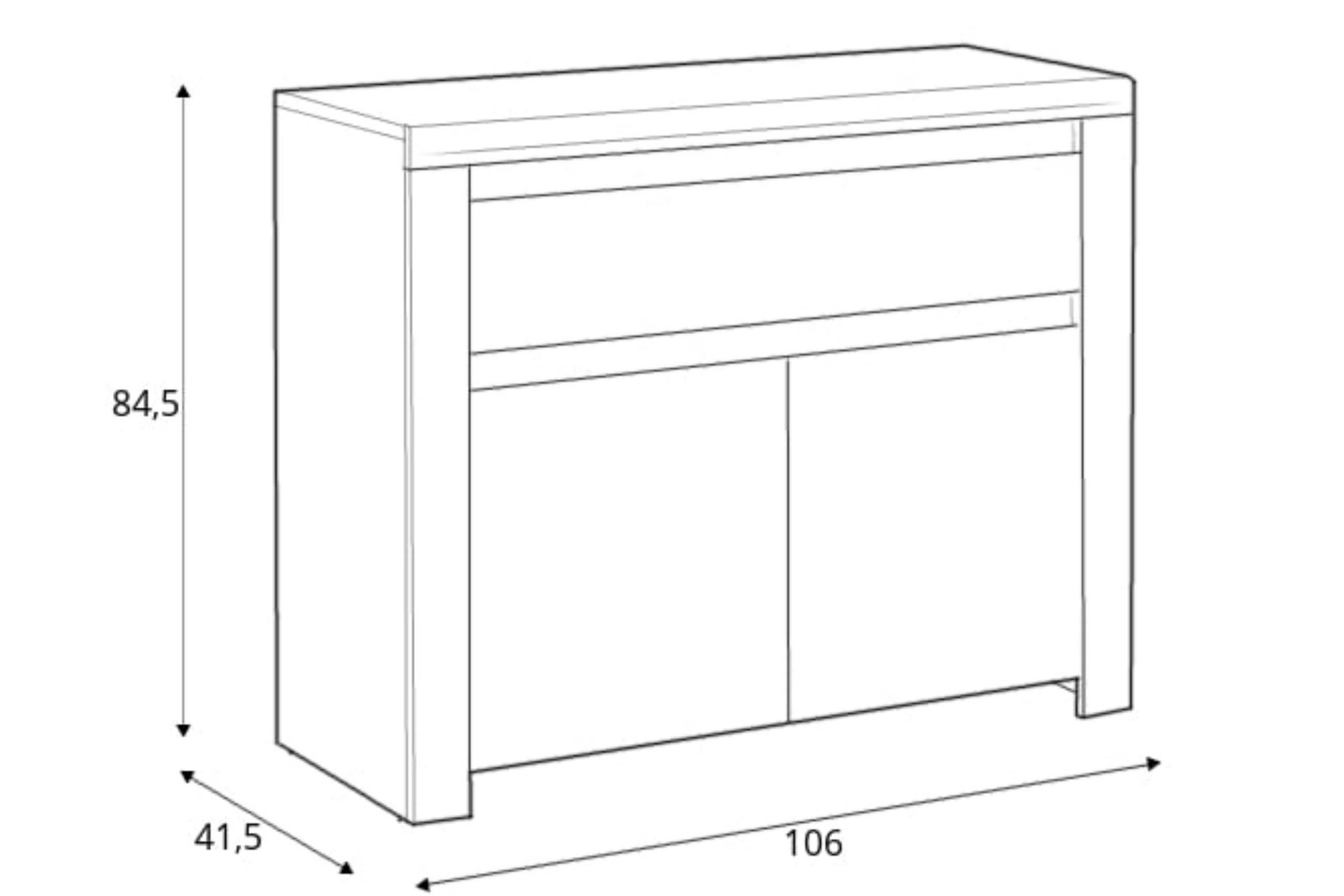 Thumbnail - Konsimo® Kommode, Weiß, Eiche Wotan, Holz, Rechteckig, 106x85x42 cm, Hergestellt in Europa, Wohnzimmer, Kommoden & Sideb...