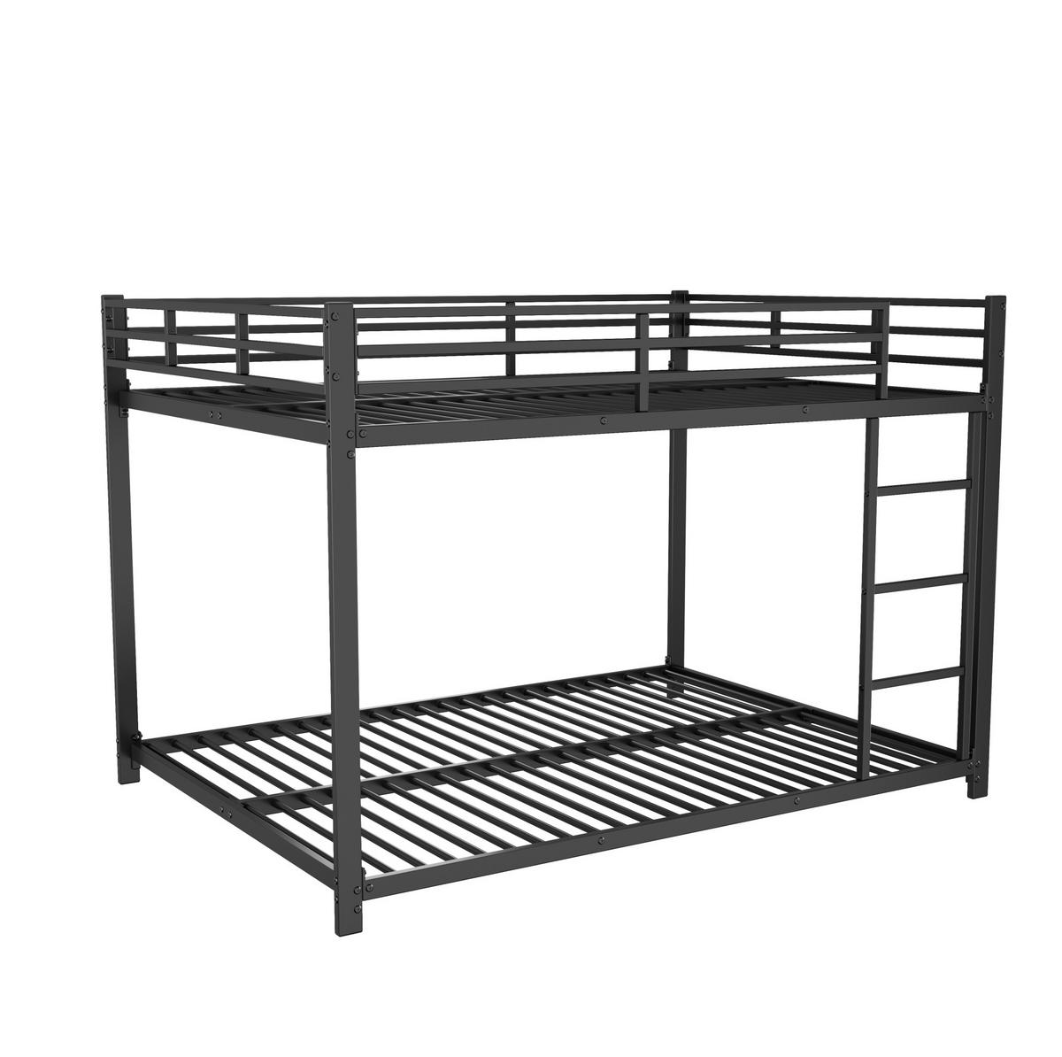 ETAGENBETT Kinderbette 140/200 cm aus Metall mit 26 cm Sicherheitsleisten Schwarz - Schwarz, Metall (140/200cm) - Modenvie
