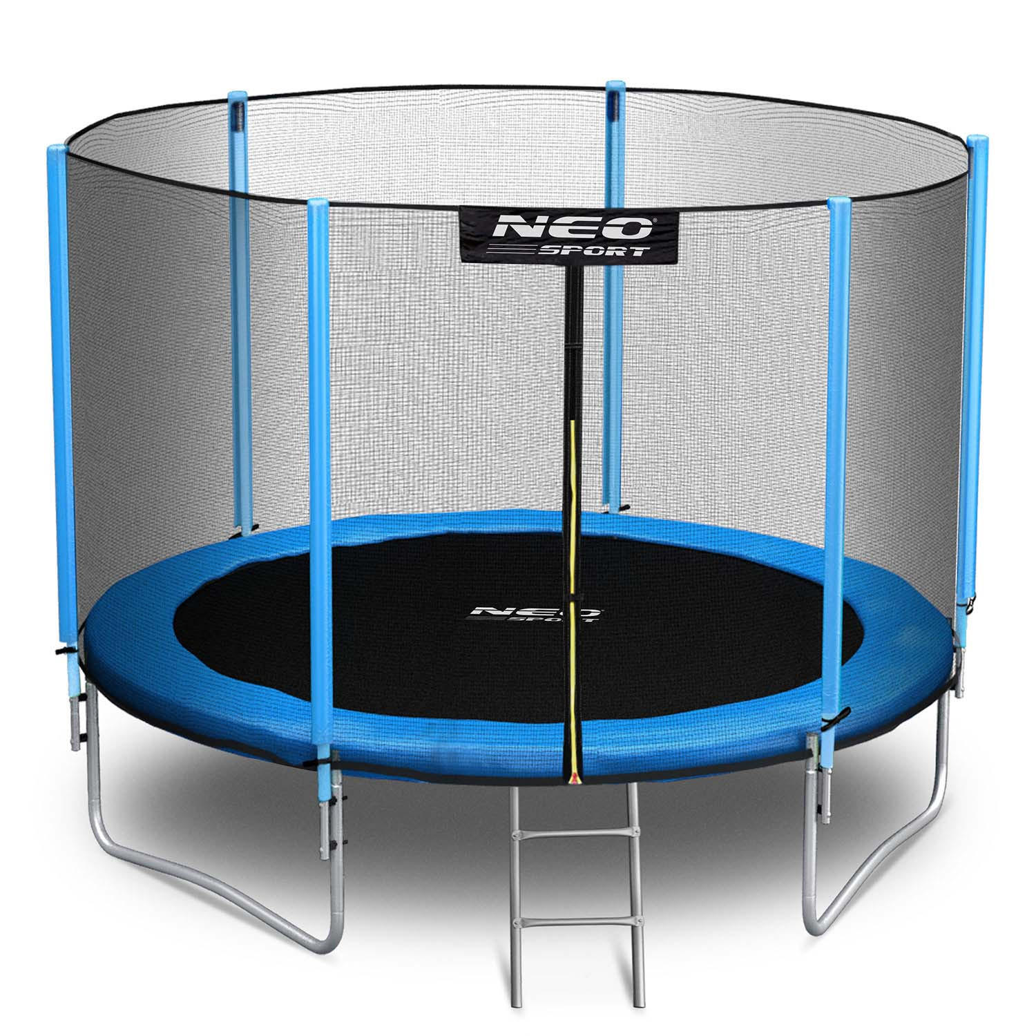 GARTENTRAMPOLIN 10 ft/312 cm mit Außennetz und Leiter - Blau, Metall (312/312cm)