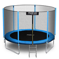 GARTENTRAMPOLIN 10 ft/312 cm mit Außennetz und Leiter - Blau, Metall (312/312cm)