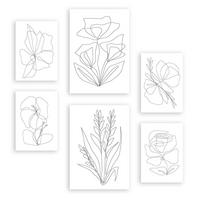 POSTER Set Mit 6 Angenehmes Lule In Blume Zusammenfassung Ästhetische Dekorative Gemälde Für Ihr Wohnzimmer, Schlafzimmer, Zuhause A3 & A4 Rahmenlos - Klar, Papier (29/3cm) - Nacnic