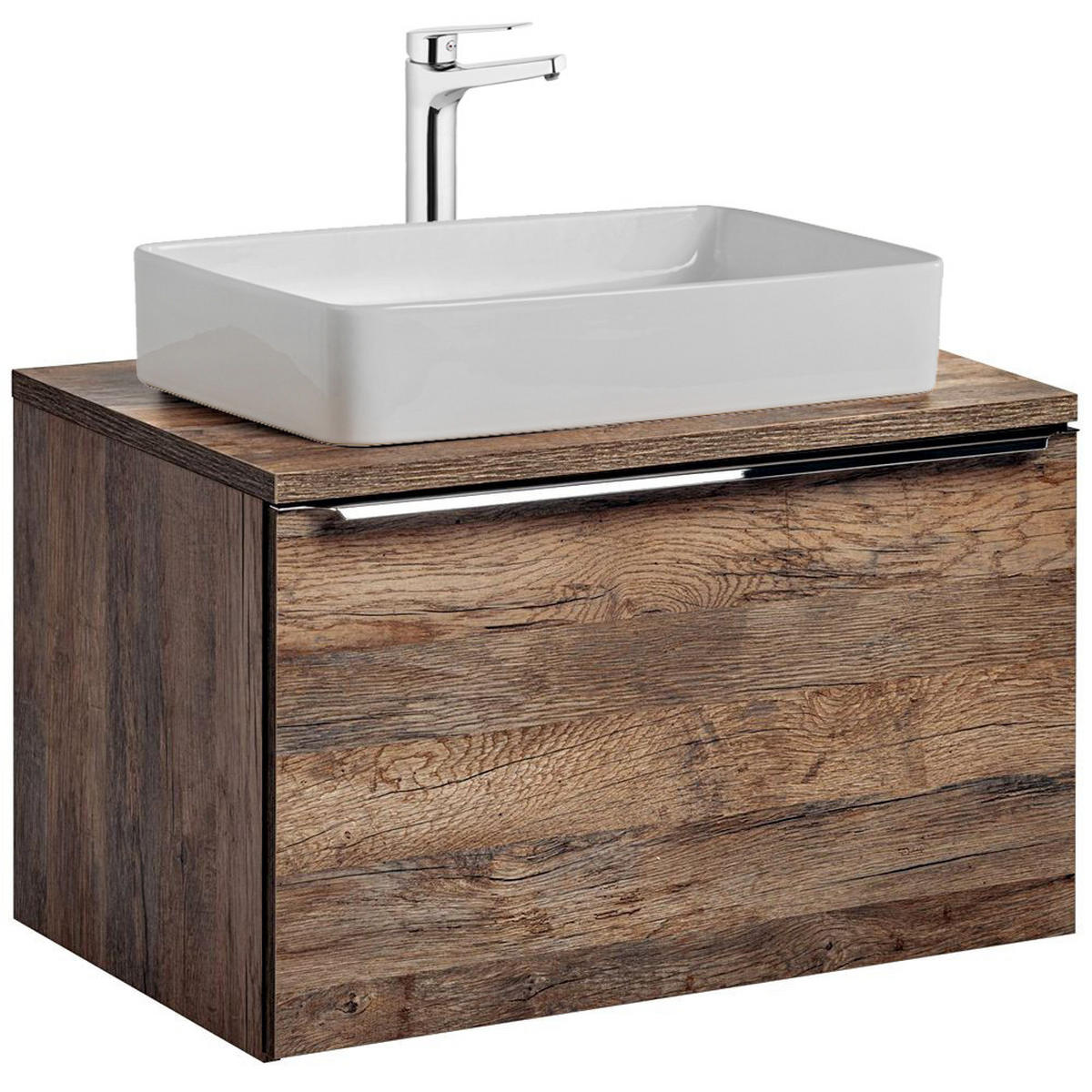 BADMÖBEL-SET 3-TLG. Puebla-56 - Braun, Holzwerkstoff (80/60/46cm) - Lomado