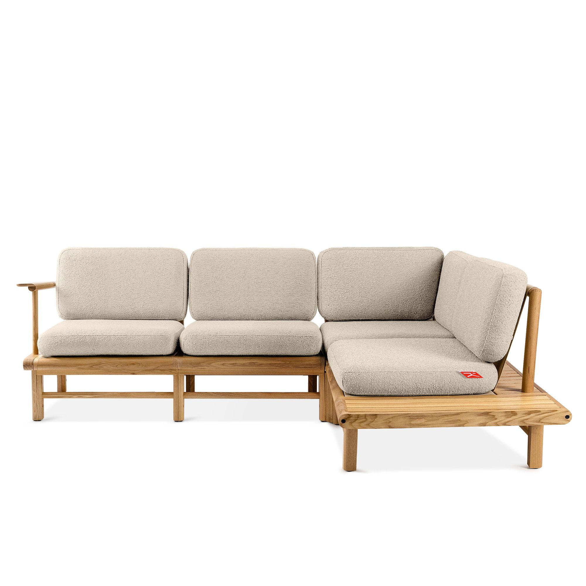 LOUNGESOFA ATREDA rechts - Creme, Holz/Textil (230/74/175cm) - KONSIMO®