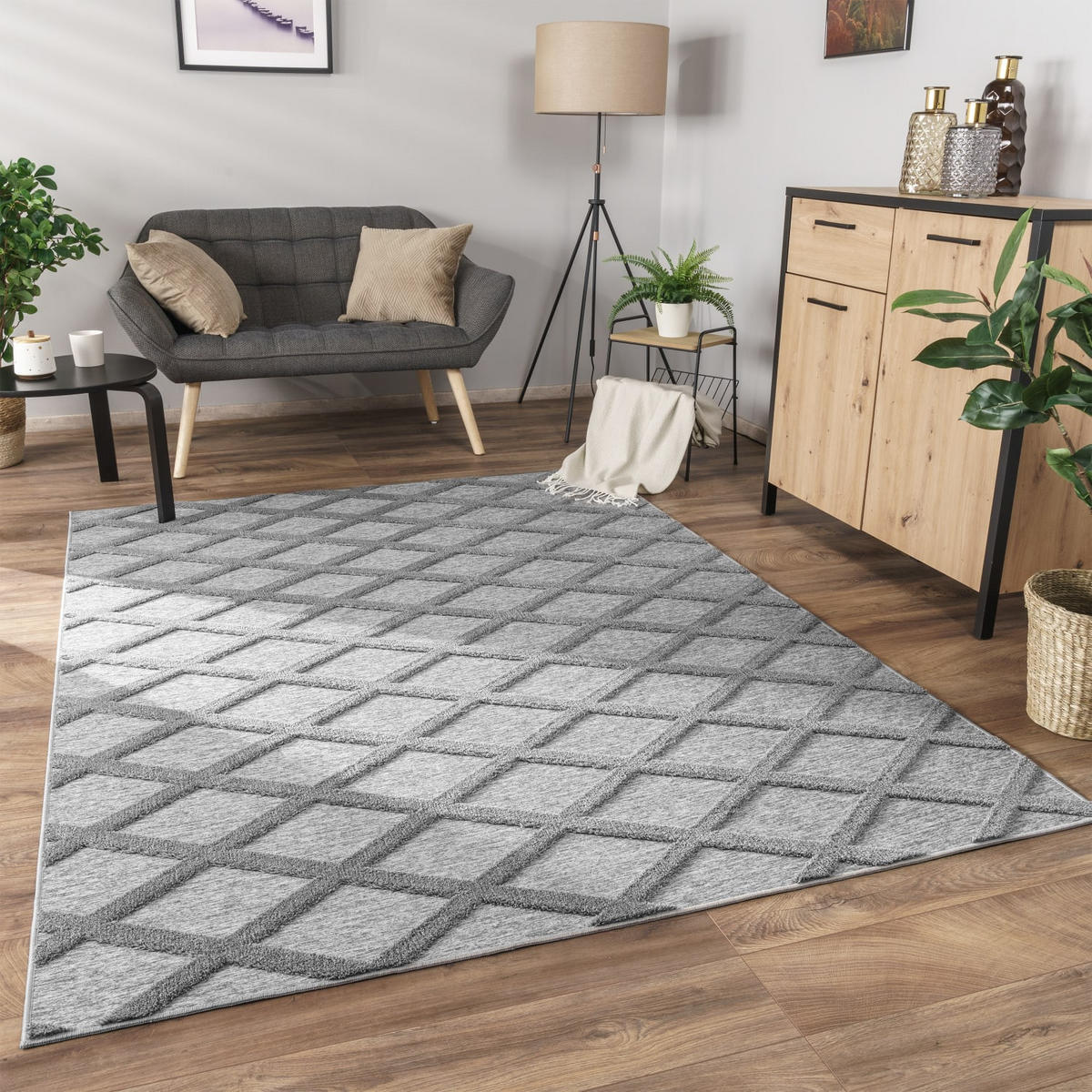 KURZFLORTEPPICH 160/220 cm Utrecht 642 - Grau, Kunststoff (160/220cm) - Paco Home