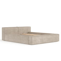 POLSTERBETT Voliera Beige 160/200 cm im Samtstoff - Birkefarben/Beige, Holz/Holzwerkstoff (160/200cm) - Maison de Reve