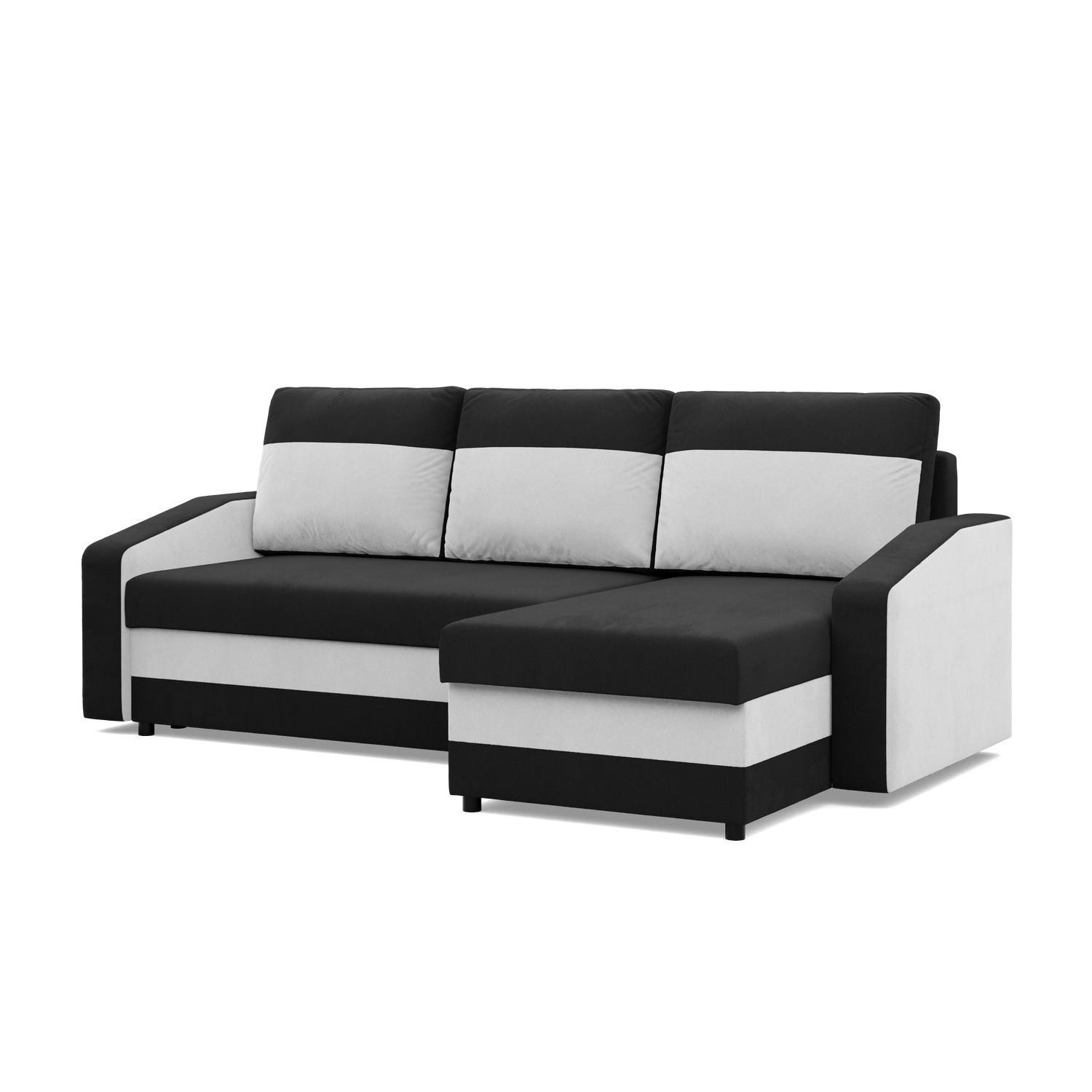 ECKSOFA MIT SCHLAFFUNKTION ORION, Schwarz + Weiß - Multicolor, Textil (231/140cm)