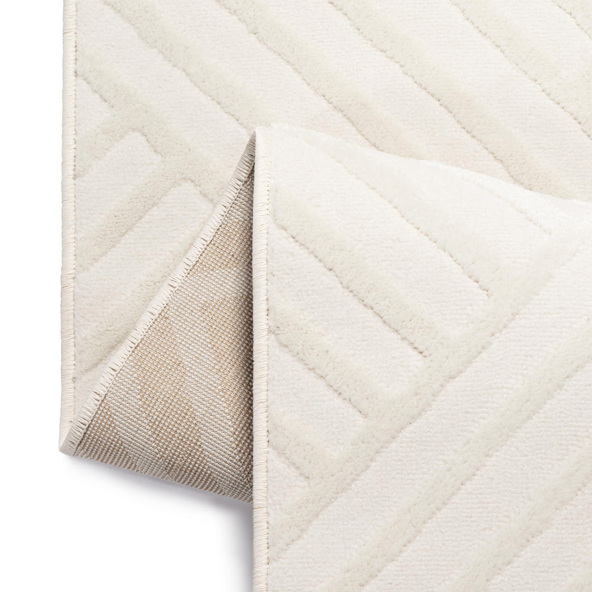 TEPPICH HYGGE Cremeweiß Quadrat 200/200 cm - Creme, Textil (200/200cm) - Tapiso