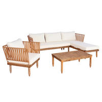 GARTEN-GARNITUR Braun, Weiß - Braun/Weiß, Holz - MCW