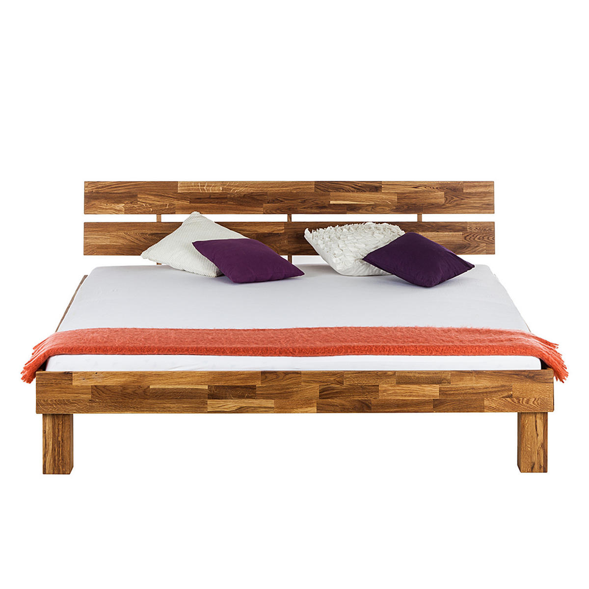 BETT - Massivholz - Eichefarben, Holz (180/200cm) - home24