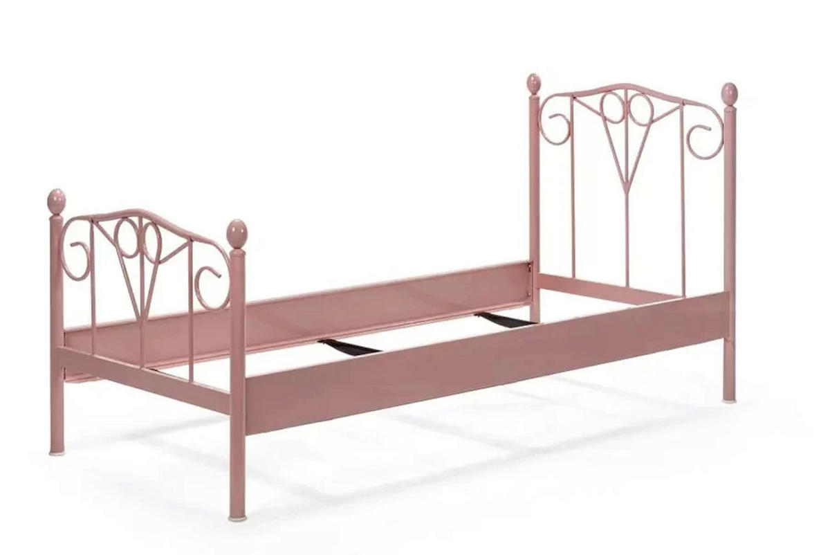 METALLBETT Maya / 90 x 200 cm / pink - Rosa, Metall (90/200cm) - BED BOX
