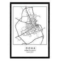 POSTER Dubai Stadtkarte – Nordisch A4 Rahmenlos - Klar, Papier (29.7/5/21cm) - Nacnic