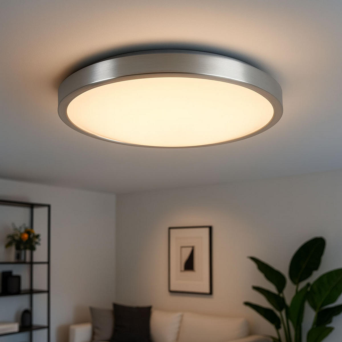 LED DECKENLEUCHTE Neptun Weiß Aluminium - Weiß, Metall (34/34/9cm) - Esto
