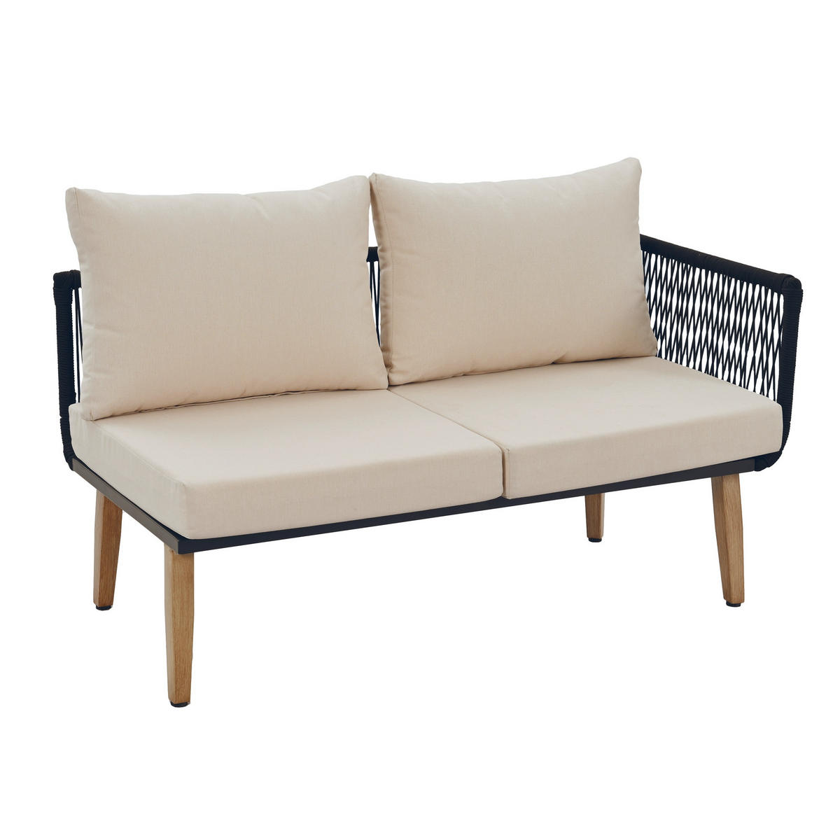 GARTENSET 187x183x66cm beige aus Stahl und Olefin, wasserdicht - Beige, Metall - Modfu